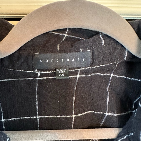 Sanctuary black and white long sleeve button front maxi dress size xs - Picture 2 of 4